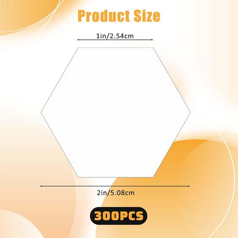 Paper Piecing Paper for Quilting, 300Pcs Hexagon Quilting Template, White Paper Piecing Patterns Sewing Supplies Quilting Accessories Hex Paper fo...