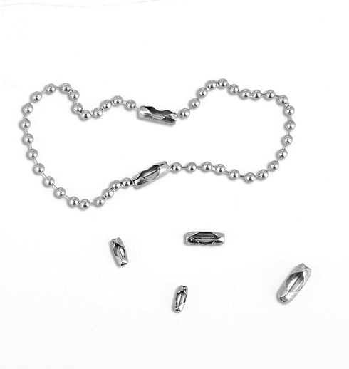 100Pcs Ball Chain Connector Stainless Steel Silver Beaded Chain Fits for1.6/2/2.4/3.2/4mm Beaded Ball Chain Clips...