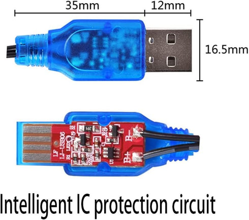 3.7V 800mA Fast USB Charger Cable with SM-2P Connector Plug fit for 3.7V 500mAh 800mAh 1500mAh Lithium Lipo Battery 3.7V Fast USB......