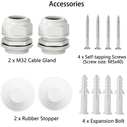 Junction Box, Zulkit Project Box with Reserved Holes IP55 Waterproof Dustproof Electrical Box ABS Plastic Project Enclosure White D3.1" x H2"...