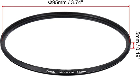 MECCANIXITY MC UV Lens Filter Camera Protection Filter with Multi-Layer Coatings 95mm HD Hydrophobic Scratch Resistant for Camera Photography Lens...