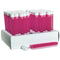 16x125mm Plastic Test Tube Set with Caps and Rack, Pink Tubes, White Caps, and Cardboard Rack, Karter Scientific (Pack of 50)...
