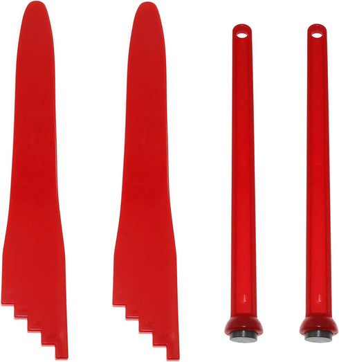 BAIRONG 4pcs Canning Kit - 2pcs Canning Bubble Popper Bubble Remover and 2pcs Jar Lid Lifter Magnetic Lid Lifter for Canning Tools, Red...