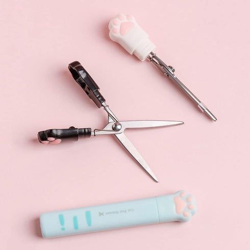 Cat Paw Scissors, Small Folding Safety Scissors Folding Pocket Scissors Multifunctional Craft Scissors, Kawaii Hand Cutters Mini Art Scissors Scho...