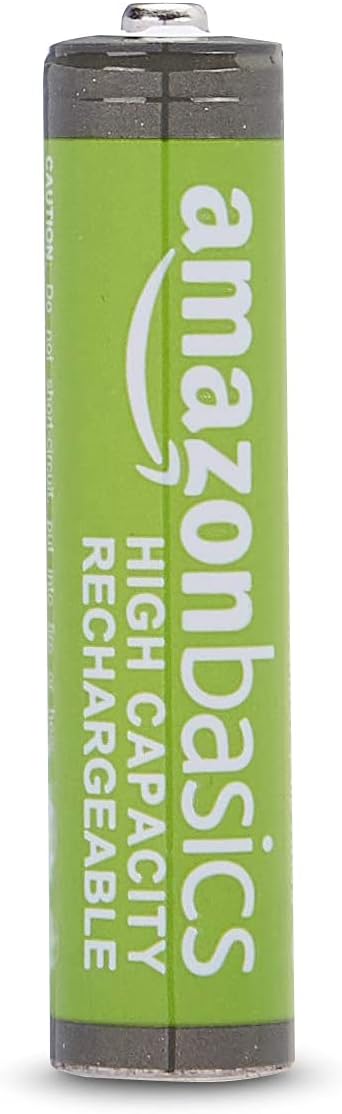 Amazon Basics 8-Pack Rechargeable AAA NiMH High-Capacity Batteries, 850 mAh, Recharge up to 500x Times, Pre-Charged...