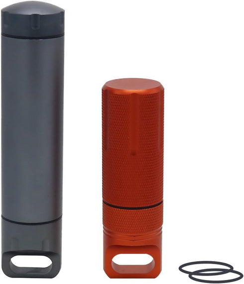 HRX Package Waterproof Outdoor EDC Survival Container Capsule, Airtight Aluminum Pill Bottle Organizer, Match Seal Storage Case, Camping Essential...
