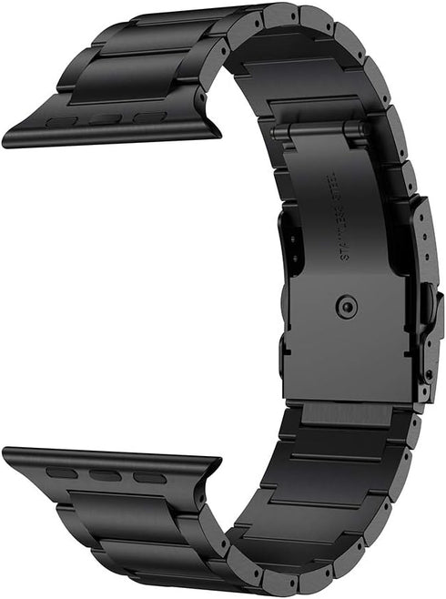 LDFAS Compatible for Apple Watch Band 45mm 44mm 42mm, Sport Stainless Steel Metal Strap with Safety Buckle for iWatch Bands Compatible for Apple W...