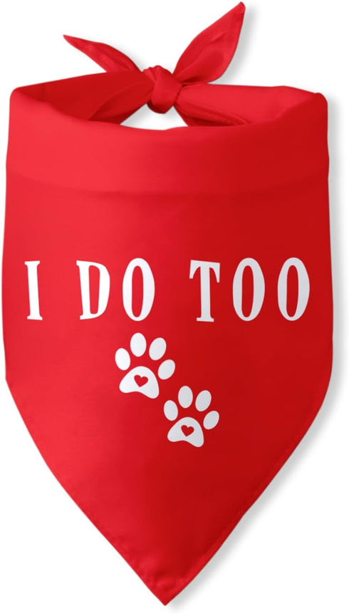 I Do Too Dog Bandana Engagement Wedding Dog Bandanas Wedding Engagement Announcement Photos Puppy Bandana Triangle Bibs Scarf Accessories for Smal...