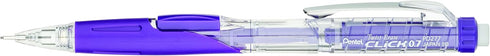 Pentel Twist Erase CLICK Mechanical Pencil, 0.7mm, Clear Barrel, Violet Grip, Box of 12 (PD277TV)...