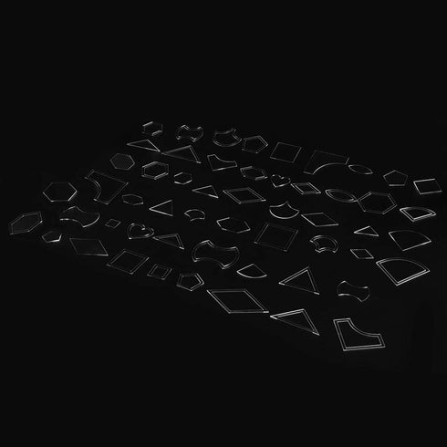 54Pcs/Set Clear Acrylic Pattern Stencil Set Handmade Mixed Small Templates for DIY Leather Craft Quilting Sewing Tool...