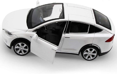 Toy Car Model X, Pull Back Car Toys Alloy Vehicles with Lights and Sound 1:32 Scale Model Car (White)...