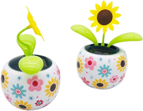 Sunflower Solar Dancing Flower Solar Dancing Solar Toys, Solar Powered Swinging Animated Dancer Toy Office Desk Car Decoration for Car, Funny Orna...