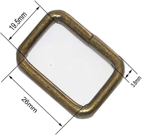 1" Metal Rectangle Buckle Ring Webbing Belts Buckle for Bag Belt Loop Purse Making 20PCS (Antique Brass)...