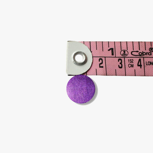 Round Handmade Buttons 12 Purple Button Dupion Fabric Covered for Sewing Scrapbooking Clothes Craft...