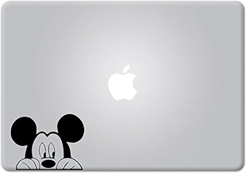 Die-Cut Vinyl Decal Sticker Mickey Mouse Peeking for MacBook Laptop Car Window (Black)...