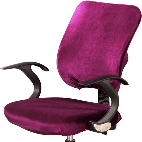 Stretch Spandex Velvet Computer Office Chair Covers, Removable Washable Universal Chair Slipcovers for Hotel Home Bar Wedding Party Decor (Chair S...