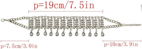 Sexy Shining Crystal Full Rhinestone Choker Necklace Water Drop Pendant Necklace Statement Necklaces Wide Collar Necklaces for Lady Party Jewelry ...