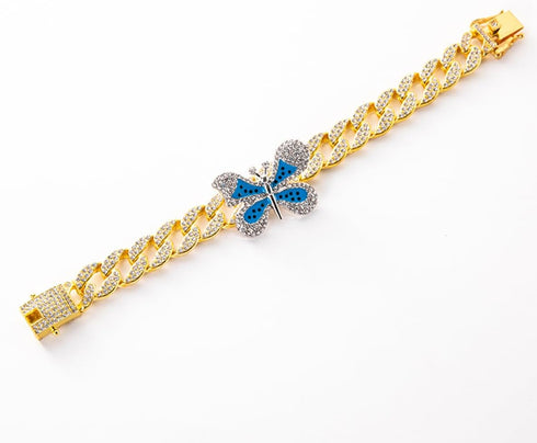 Butterfly Anklet Shiny Rhinestone Ankle Bracelet for Women Girls Cuban Link Waterproof Gold Anklets Summer Beach Rave Jewelry Gifts...
