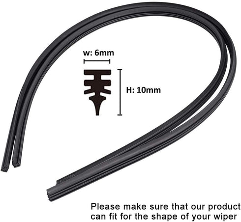4 Pack Windshield Wiper Blades Refills, Universal Rubber Frameless Windshield Wiper Blade Refills Parts Windshield Wiper Rubber Strips for Most Ca...
