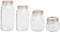 Home Basics Canister Sets For The Kitchen, (4 Piece Set) Clear Glass Decorative Countertop Set | With Metal Latches and Silicone Seals | For Flour...