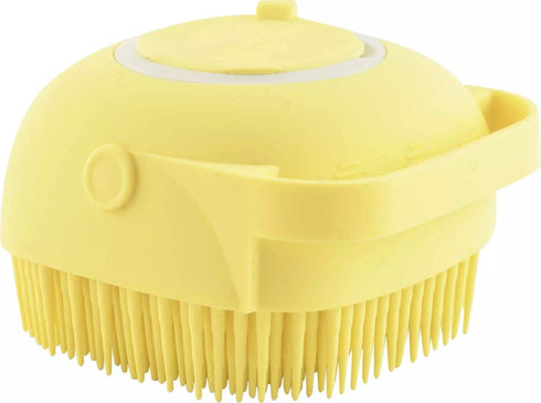 New hair scalp massage shampoo brush for dogs and cat bath pet silicone soft dog, Yellow...