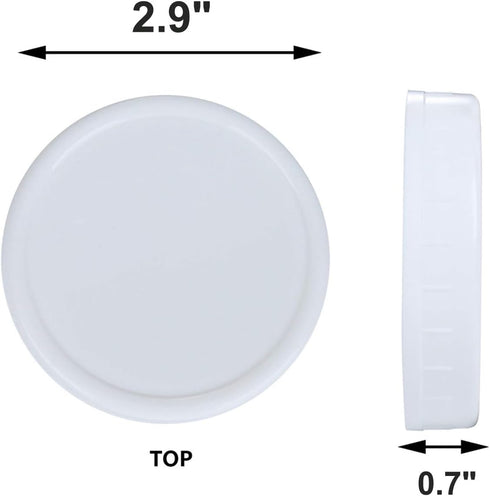 2 Dozen Regular Mouth Lids Mason Jar Lids Plastic Storage Caps for Mason Canning Jars and More, Standard, Dia 70mm, White...