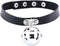 Multicolor PU Simulated Leather Silver-tone 4cm Large Bell Pendant Neckband Choker Necklace...