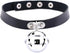 Multicolor PU Simulated Leather Silver-tone 4cm Large Bell Pendant Neckband Choker Necklace...