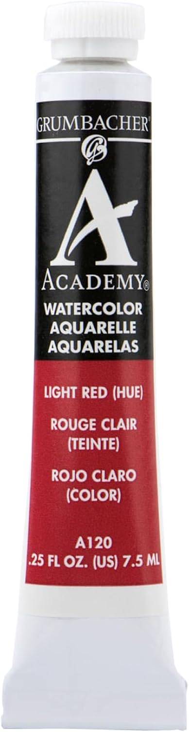 Grumbacher Academy Watercolor Paint, 7.5ml/0.25 Ounce, Light Red Hue (A120)...