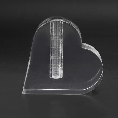 24k Rose Display Stand, Heart-Shaped Rose Stand For Single Real Roses or Artificial Flower Base Rose Transparent Shelf Support ( Heart-Shaped )...