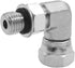 (2-PACK) 6901-04-04-NWO Hydraulic Hose Adapter Fitting 1/4"Male Adjustable Nut O-Ring Boss(7/16"-20UNF)×1/4"Female Swivel(1/4"-18NPSM)90° Elbow SA...