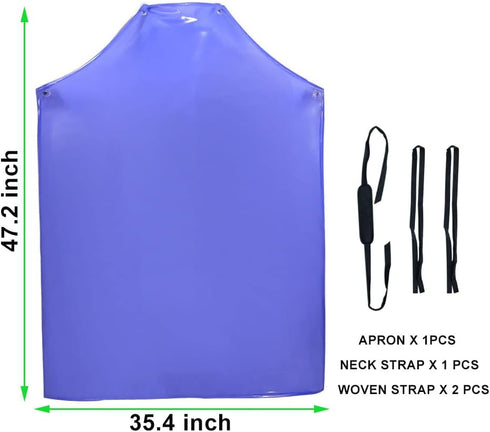 Chemical Resistant Vinyl Apron - Extra Large Waterproof PVC Aprons for Dishwasher,Dog Grooming,Fish Cleaning...