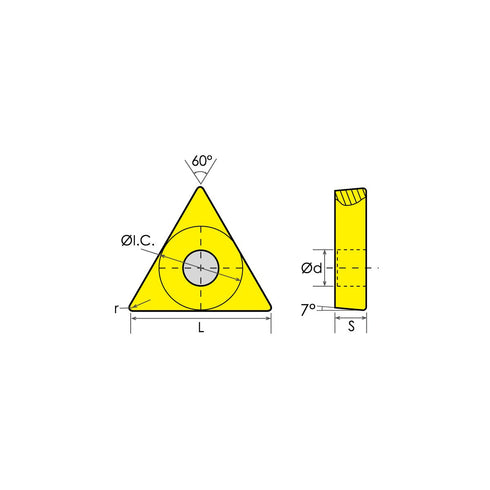 HHIP 6004-6142 TCMT-432 Tin Coated C5 Triangle Positive Rake Carbide Insert, 1/2" IC...