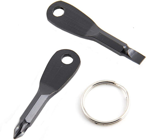 Keychain Screwdriver Portable Screwdriver Keychain Flat Head Screwdriver Phillips Screwdriver Set with Key Ring 2pcs...