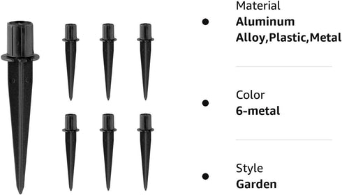 Metal Stakes Solar Lights Replacement Spike, 6 Pack Outdoor Ground Stake for Garden Lights Landscape Yard Pathway Patio Lamps Pole, 0.78 x 5.3 INC...