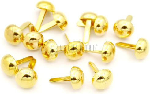 CRAFTMEMORE Round Brads Purse Feet Handbag Nailheads Spike Prong Studs 8MM 10MM 12MM 100 PCS (8 mm (?5/16"), Gold)...