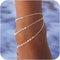 Silver Anklets for Women, Waterproof Sterling Silver Layer Anklet Dainty Beach Bling Ankle Bracelets for Women Fashion Summer Foot Jewelry Gift fo...