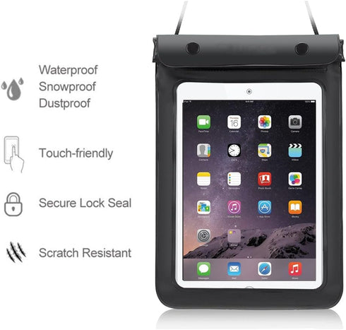7-8.7 Inch Tablet Universal Waterproof Bag Case Dry Pouch with Lanyard for Samsung Galaxy Tab A7 Lite 8.7’’, Tab A 8.0’’, iPad Mini 4, Mini, Kindl...