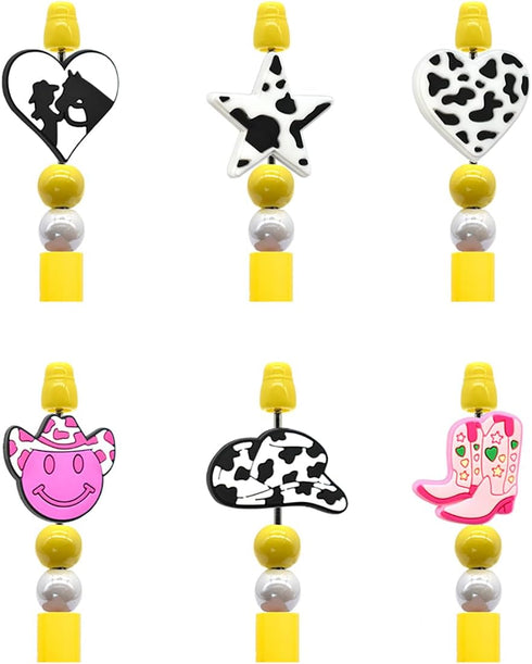 40 Pcs Silicone Focal Beads for Pens Cute Cow Focal Bead for Beadable Pen Keychain Making DIY Necklace Bracelet Jewelry Students Gift Scool Awards...
