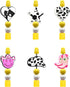 40 Pcs Silicone Focal Beads for Pens Cute Cow Focal Bead for Beadable Pen Keychain Making DIY Necklace Bracelet Jewelry Students Gift Scool Awards...