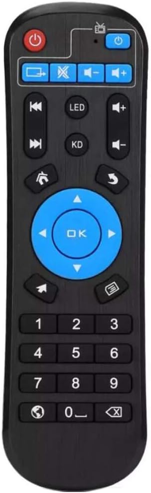 Replaced Remote Control Compatible with Android Smart TV Box T95, T95Z-K-V-U-W Pro, HK1, MX10, X88, X96, TX6, TX3, MX1, H50, H96...
