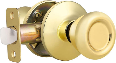 home improvement direct Passage Door Knobs for Hallway and Closet Door, Keyless Non-Locking Interior Door Knob Handle in Polished Brass...