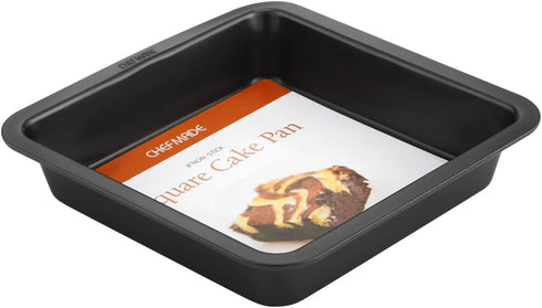 CHEFMADE Square Cake Pan, 8-Inch Bakeware Non-Stick Carbon Steel Pan Deep Dish Oven Baking Mold Baking Tray Ovenware for Cakes, Bread, Pizza, Cook...