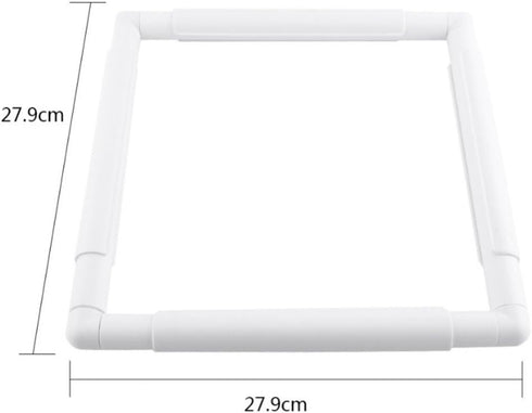 Metuynm Square Embroidery Hoop, 11inch Plastic Cross Stitch Frame Clip White DIY Sewing Tools Hoops Craft Embroidery Snap Frame Hoop for Cross Sti...