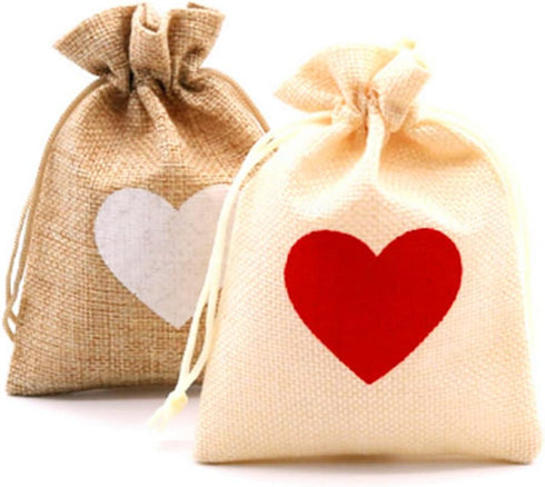 pankdream 10-Pack Herat Burlap Bag Storage Bags with Drawstring Closure for Jewelry DIY Craft Wedding Christmas Shower Party Favor...