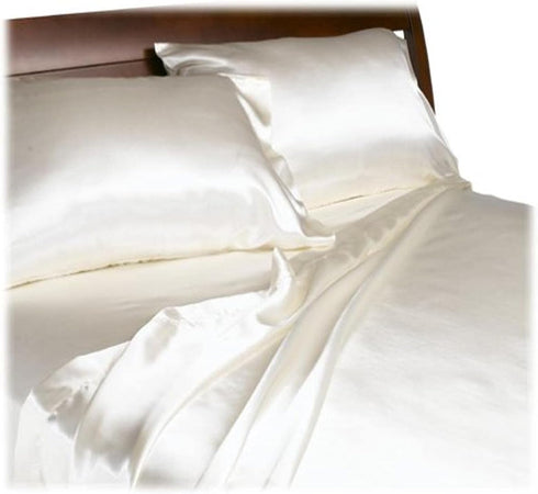 Royal Opulence Divatex Home Fashions Satin King Sheet Set, Ivory...