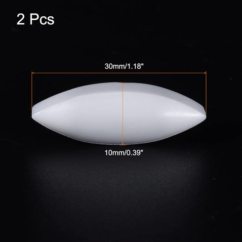 MECCANIXITY Magnetic Stirrer Mixer Stir Bar Rod 30mm(1.18") x10mm Olive Shape Coating Magnet White for Laboratory 2Pcs...