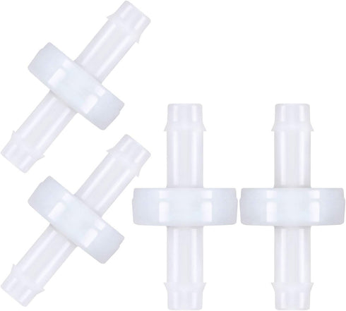 Mudder 4 Packs Check Valve, 1/4 Inch 6mm PVDF Wear-Resistant One-Way Check Valve for Fuel Gas Liquid Air...