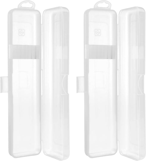 2pcs Travel Toothbrush Holder,Toothbrush Travel Case,Toothbrush Case,Reusable Clear Storage Case Portable Plastic Toothbrush Box with Inner Card S...