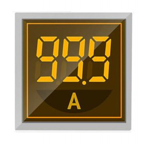 Digital Display AC Current Indicator, 22mm Square Head LED Current Tester 0~100A Ammeter Monitor (Yellow)...